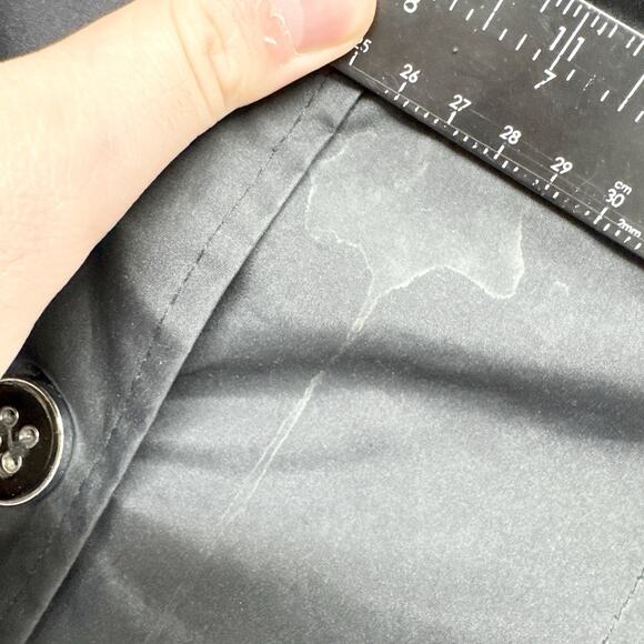 Faded Glory Jacket Women Sz Medium Black Collared Button Front Rain Trench Coat - Picture 6 of 8